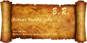 Bohun Renátó névjegykártya