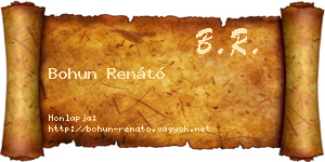 Bohun Renátó névjegykártya